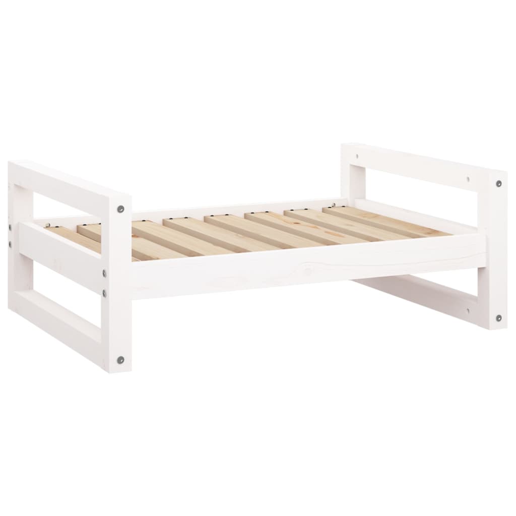 Vidaxl hondenmand 75,5x55,5x28 cm massief groenhout wit
