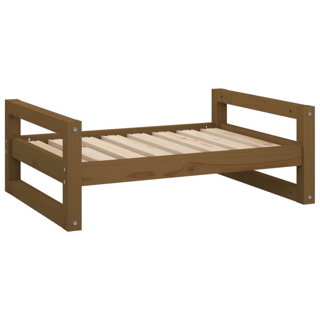 Vidaxl hondenmand 75,5x55,5x28 cm massief groenhout honingbruin