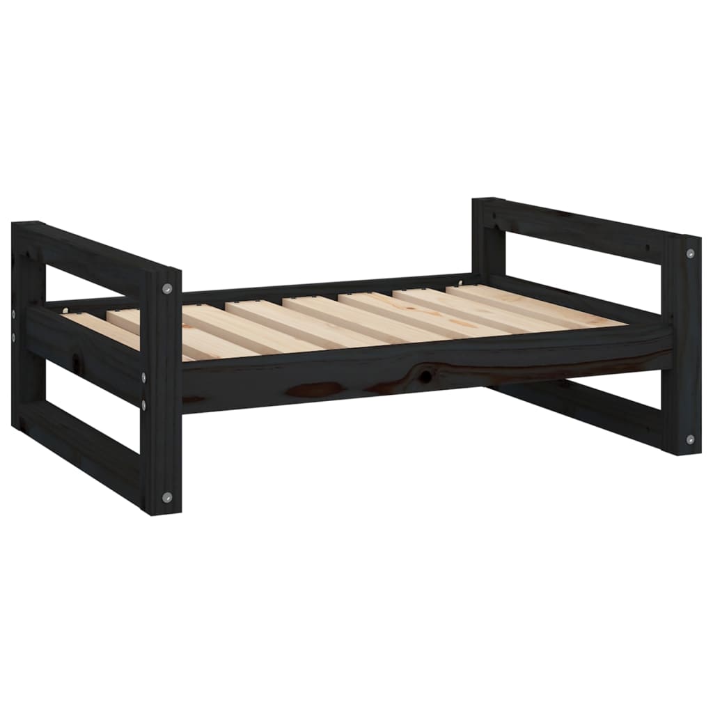 Vidaxl hondenmand 75,5x55,5x28 cm massief groenenhout zwart