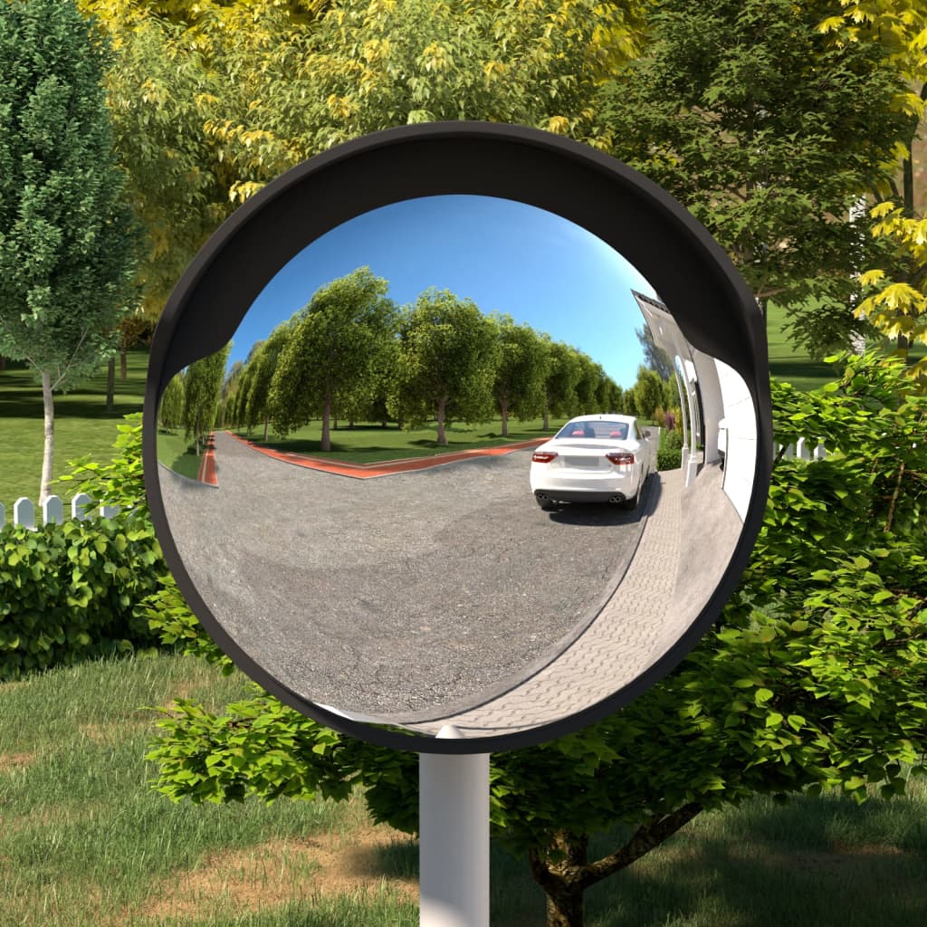VidaXL Verkeersspiegel voor buiten bol Ø45 cm polycarbonaat zwart