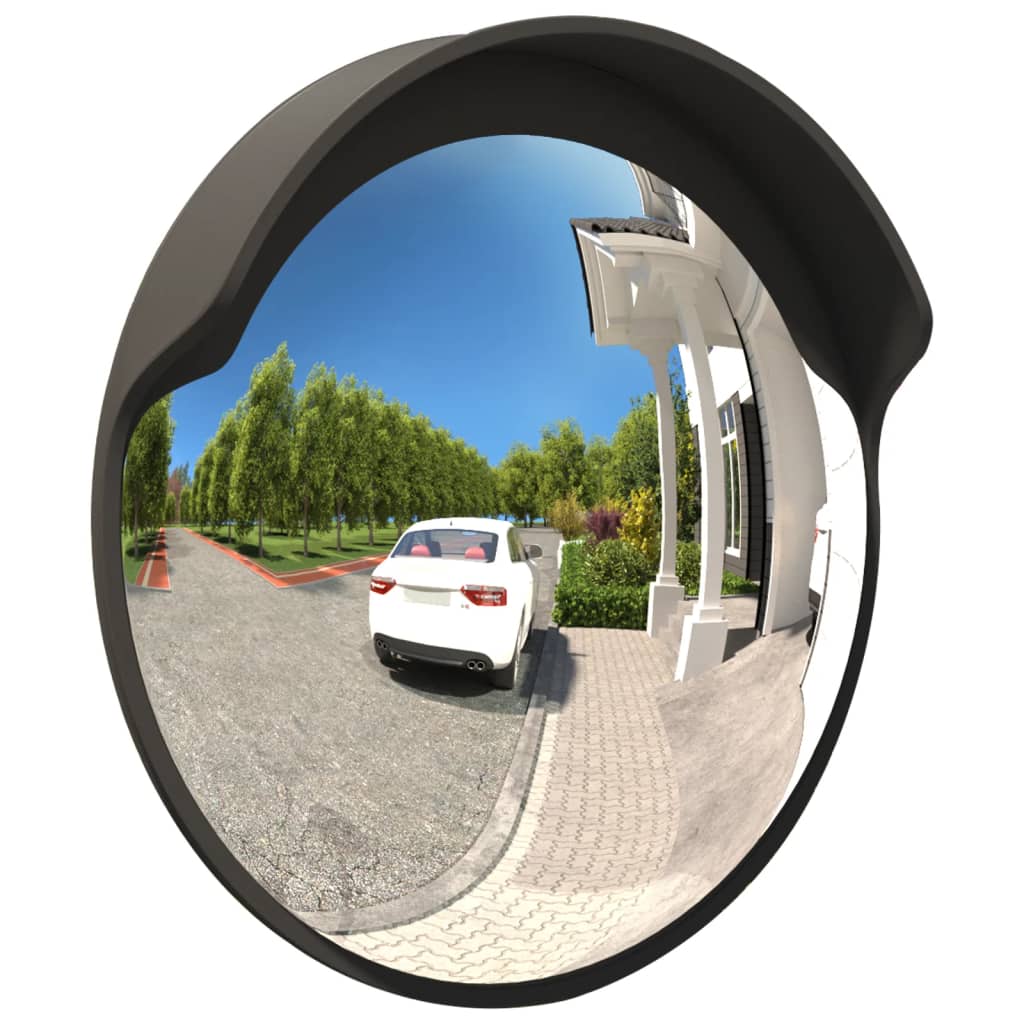 Vidaxl buiten convex verkeersspiegel zwart ø60 cm polycarbonaat