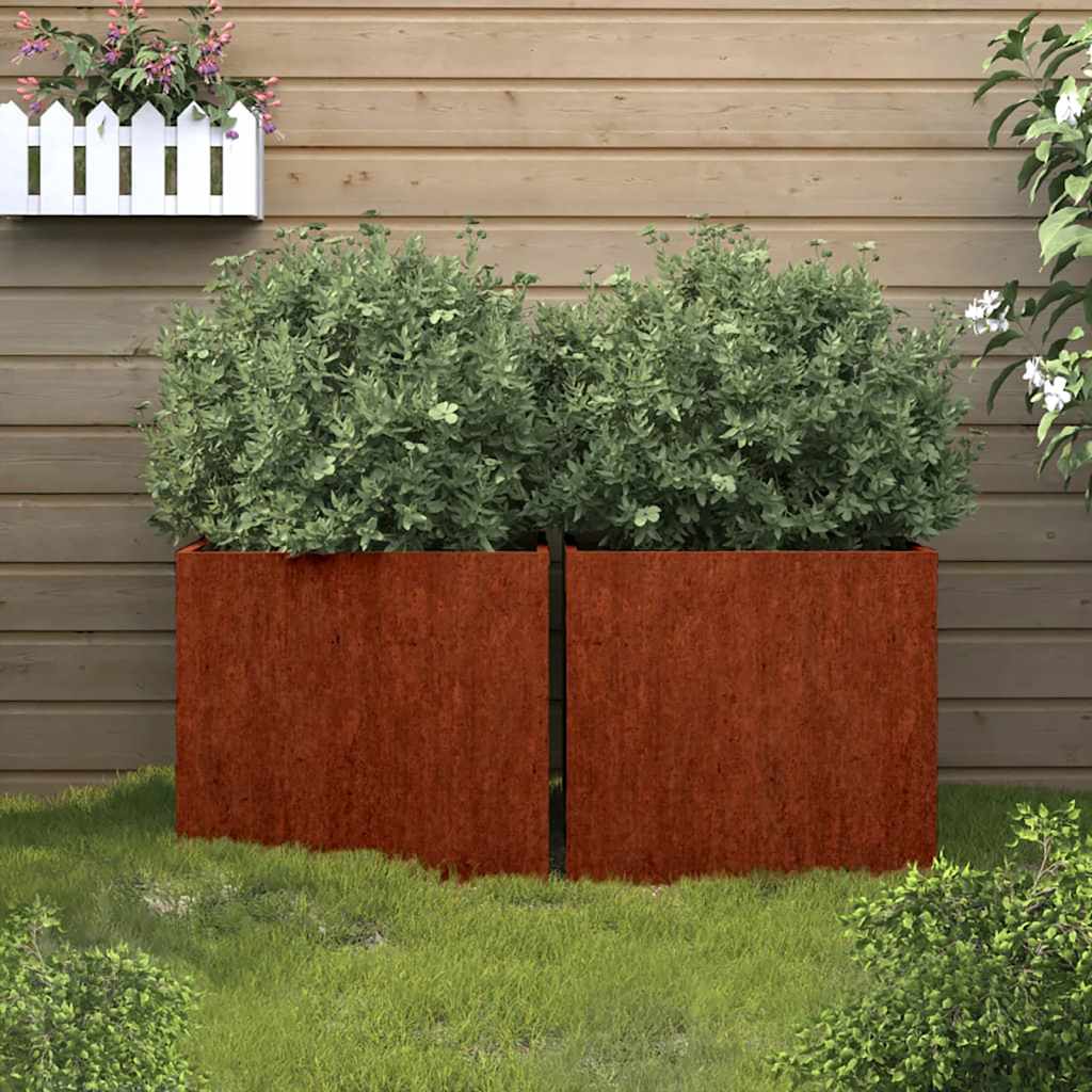 Vidaxl plantenbakken 2 st 42x40x39 cm cortenstaal