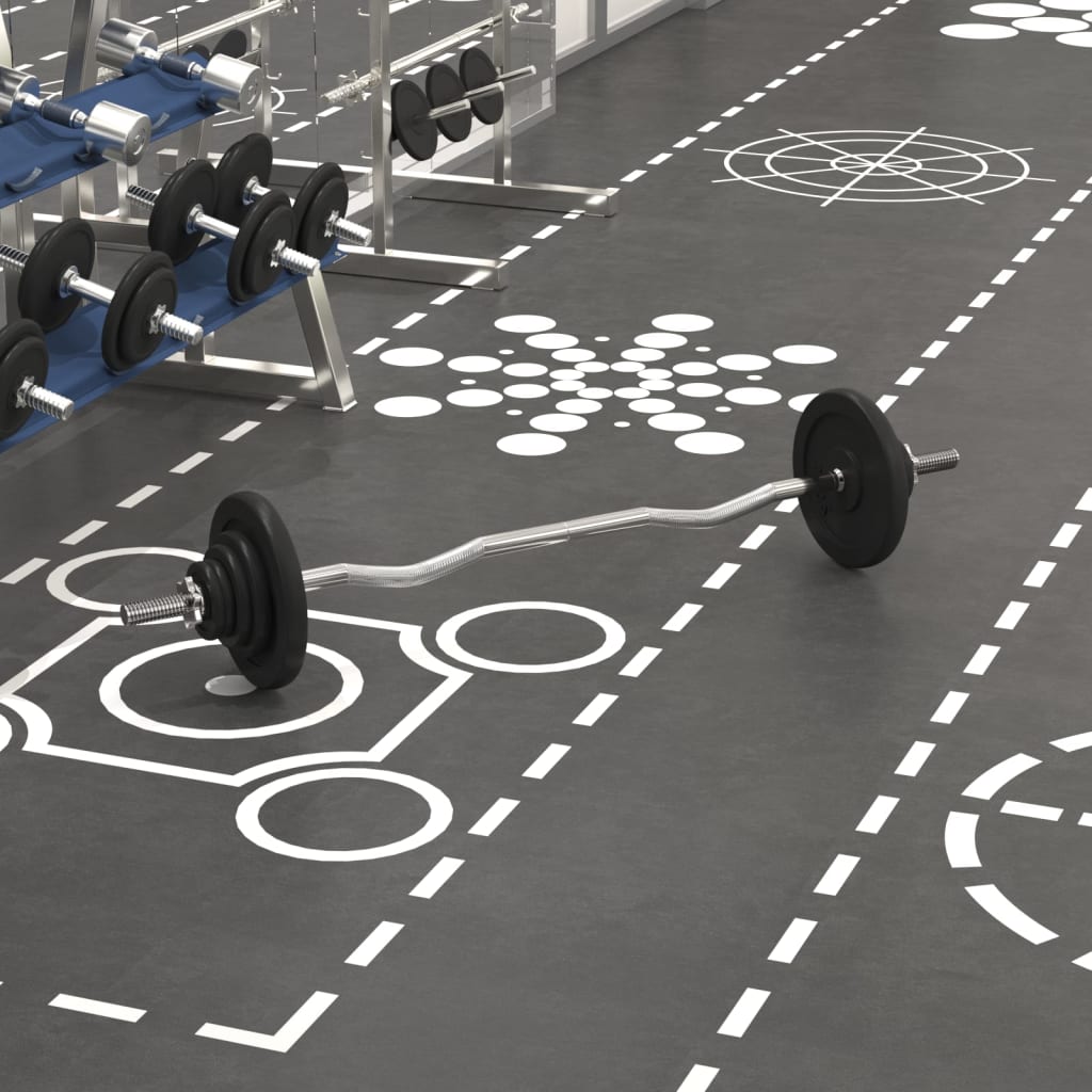 VidaXL Halster met gewichten 30 kg gietijzer en verchroomd staal