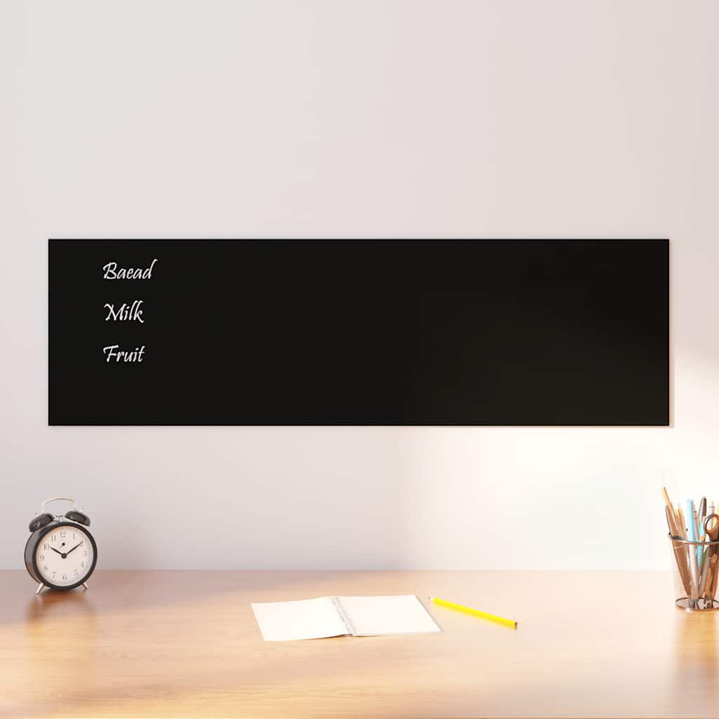 Vidaxl magneetbord voor aan de wand 100x30 cm gehard glas zwart