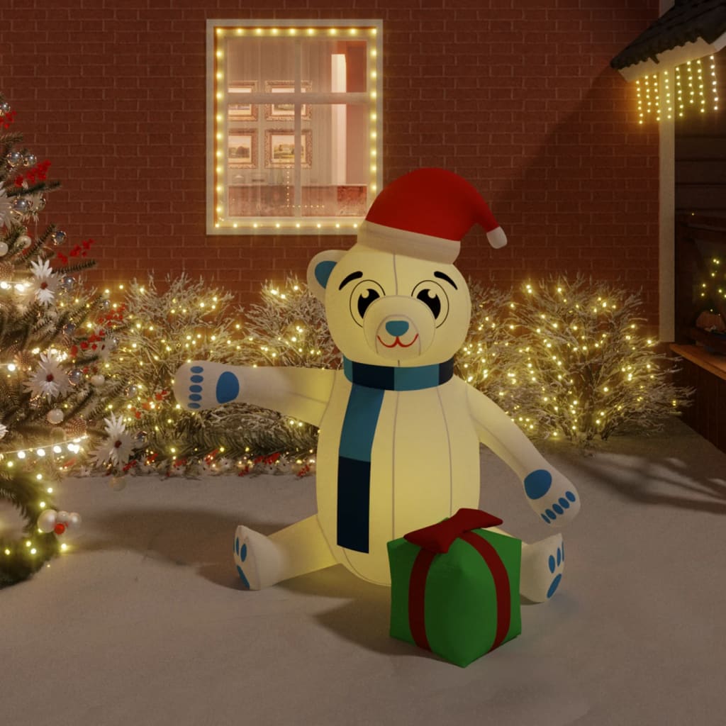 Vidaxl kerstbier met led's opblaasbaar 180 cm