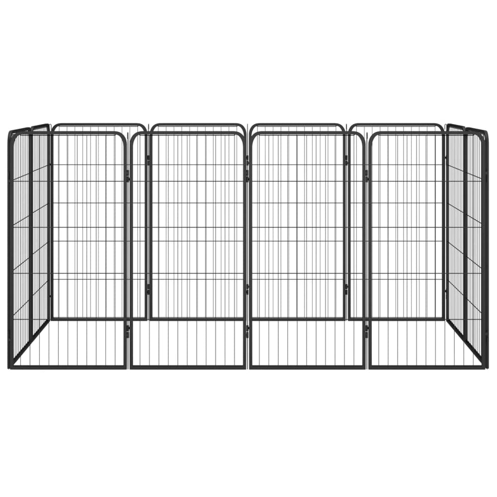 Vidaxl hondenkennel 12 panelen 50 x 100 cm gepoedercoat staal zwart