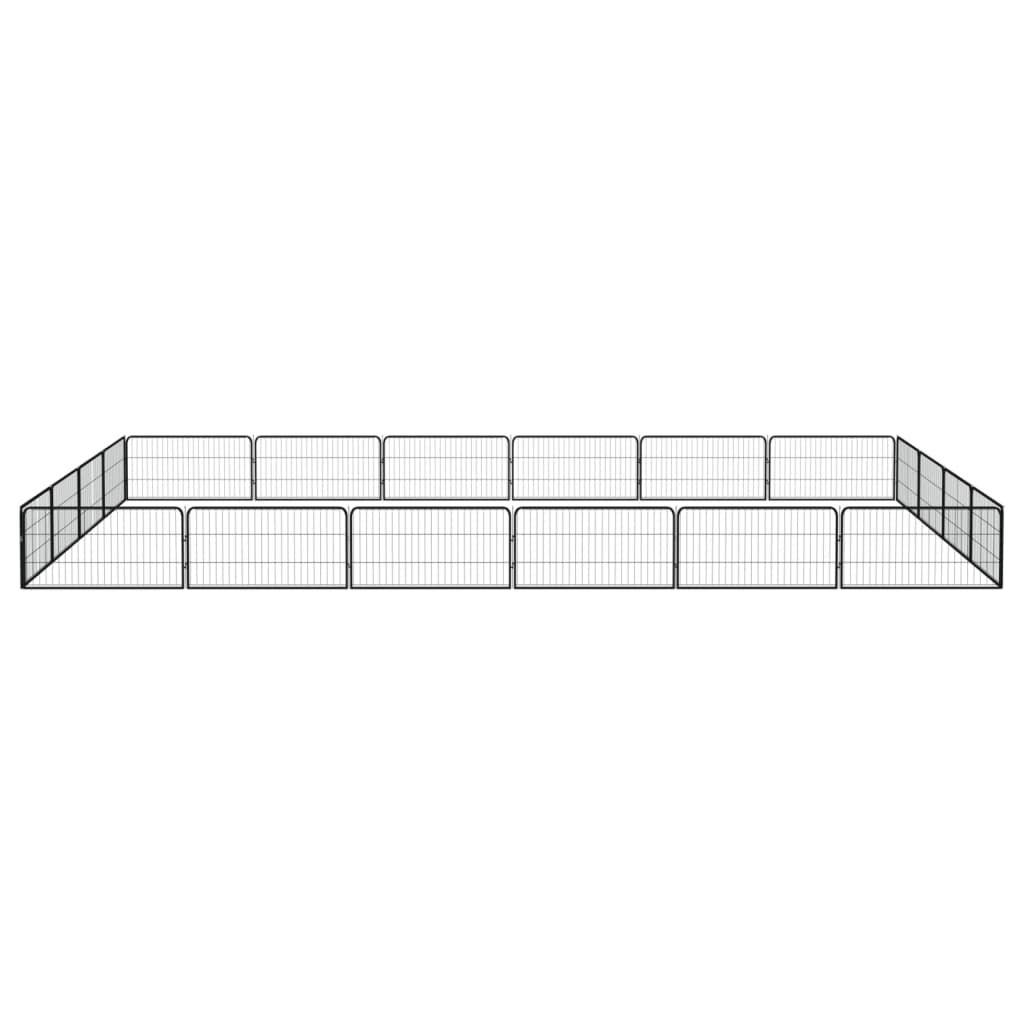 VidaXL Hondenkennel 20 panelen 100x50 cm gepoedercoat staal zwart