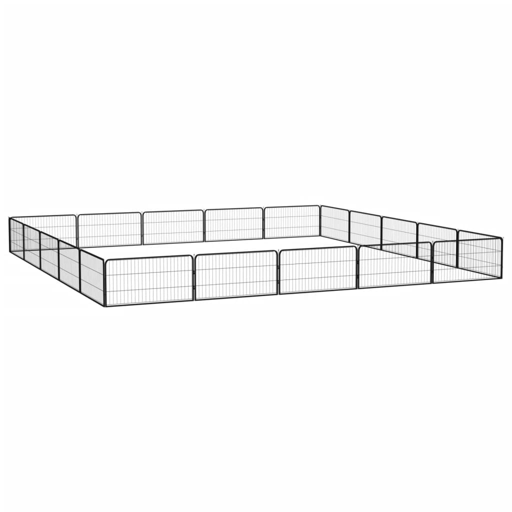 VidaXL Hondenkennel 20 panelen 100x50 cm gepoedercoat staal zwart