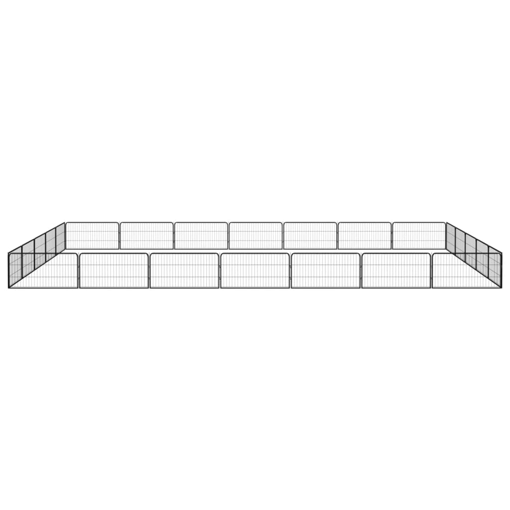 VidaXL Hondenkennel 24 panelen 100x50 cm gepoedercoat staal zwart