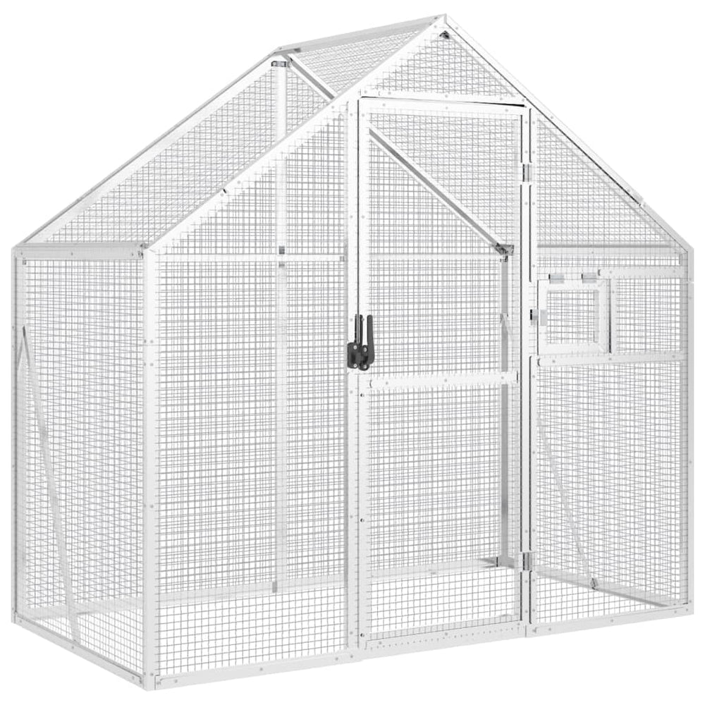 Vidaxl volière 179x100x185m aluminium zilverkleurig