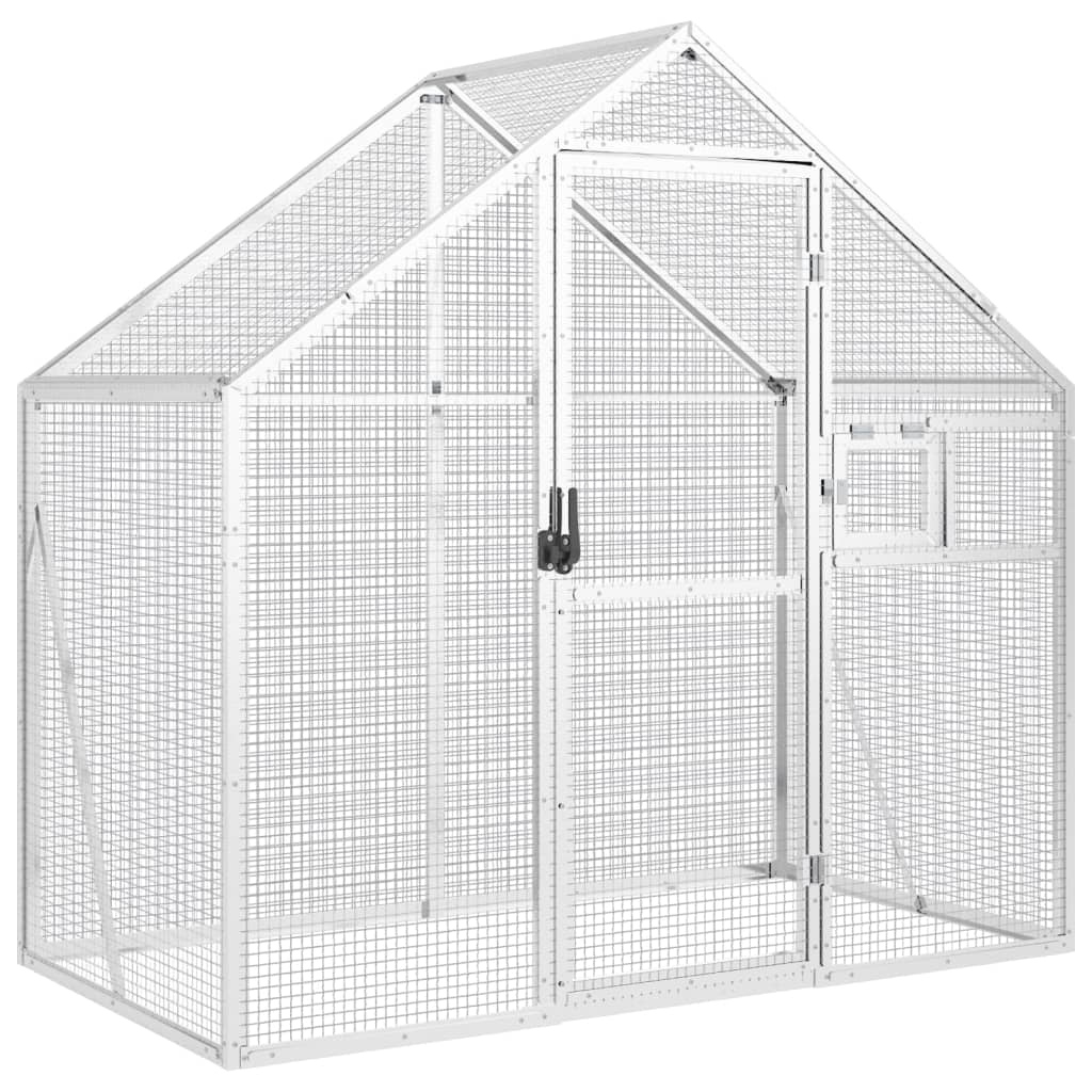 Vidaxl volière 179x100x185m aluminium zilverkleurig
