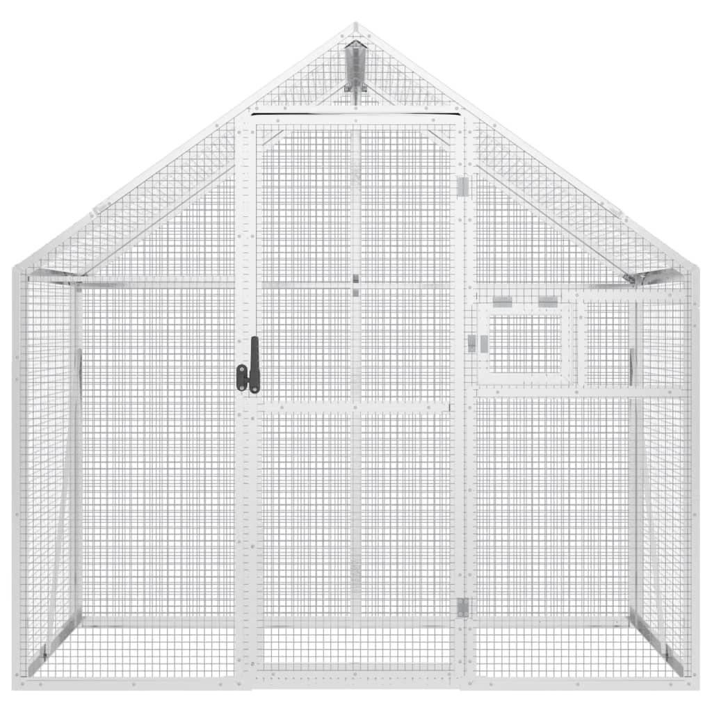 Vidaxl volière 179x100x185m aluminium zilverkleurig