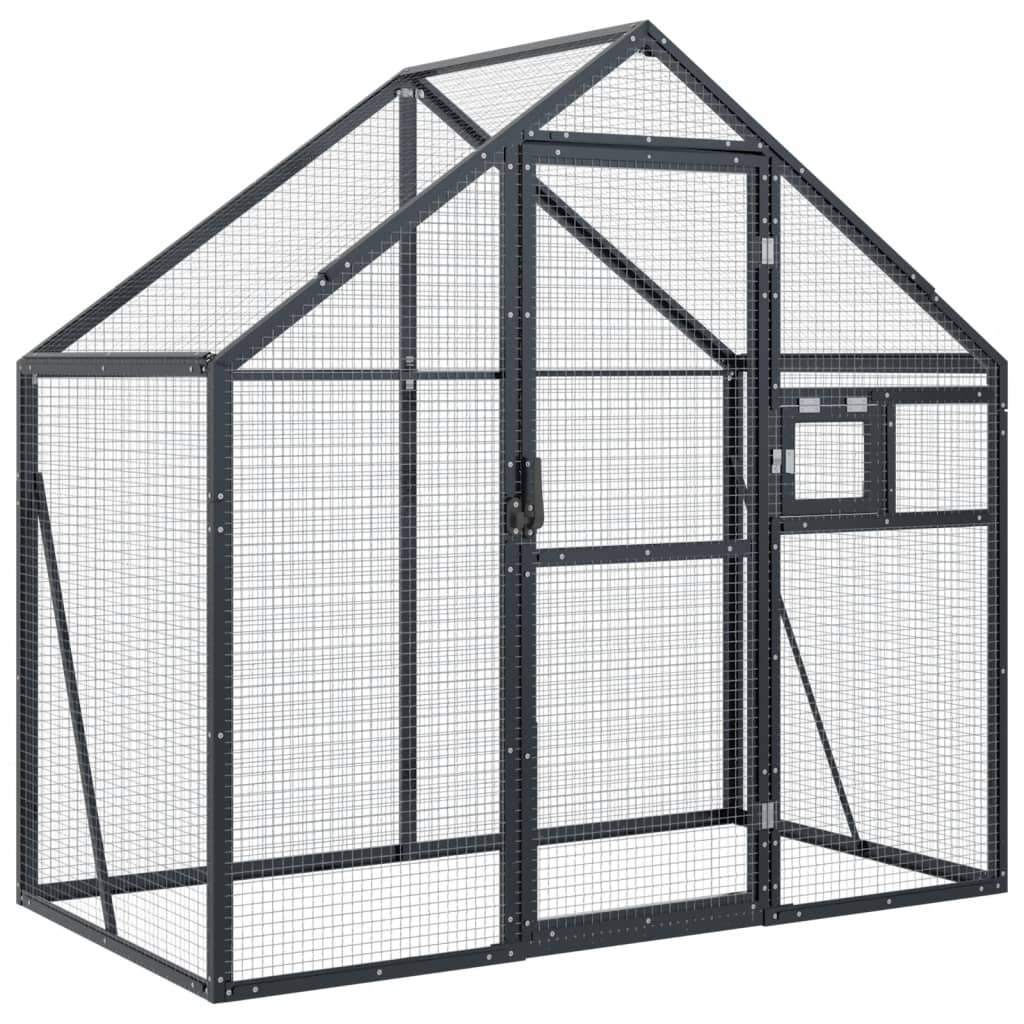Vidaxl volière 179x100x185m aluminium antracietkleurig