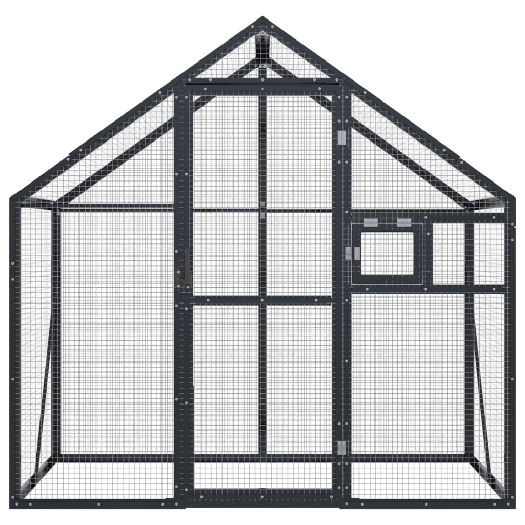 Vidaxl volière 179x100x185m aluminium antracietkleurig