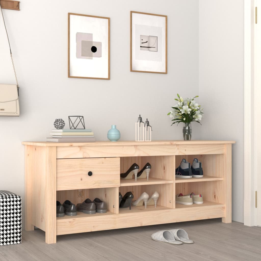 Vidaxl schoenenkast 110x38x45,5 cm massief groenhout