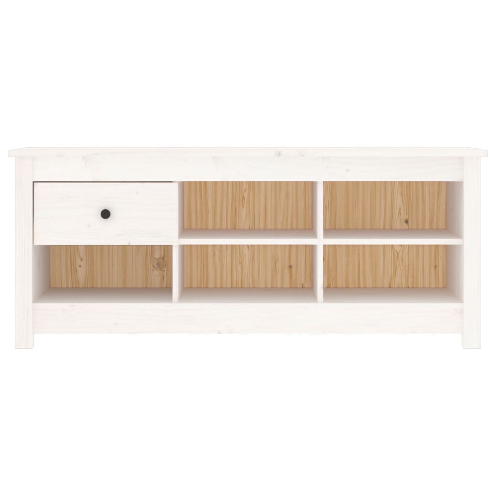 Vidaxl schoenenkast 110x38x45,5 cm massief groenhout wit