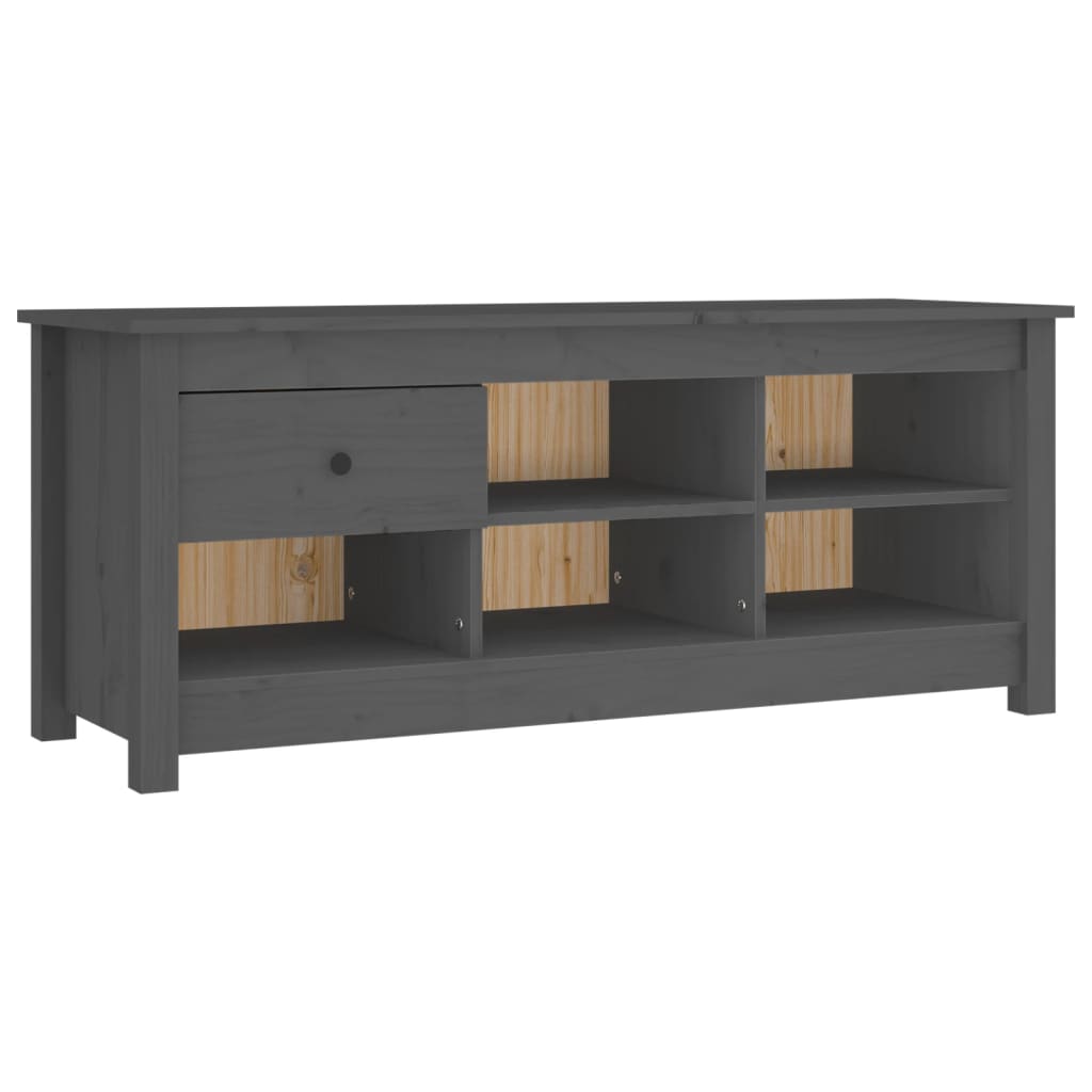 VidaXL Schoenenkast 110x38x45,5 cm massief grenenhout grijs