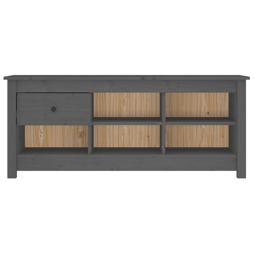 VidaXL Schoenenkast 110x38x45,5 cm massief grenenhout grijs