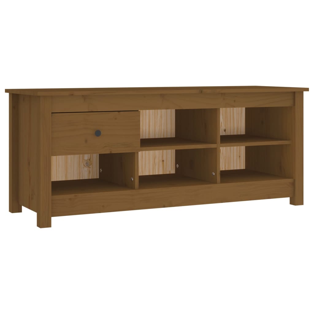 Vidaxl schoenenkast 110x38x45,5 cm massief groenhout honingbruin