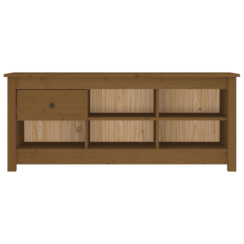 Vidaxl schoenenkast 110x38x45,5 cm massief groenhout honingbruin