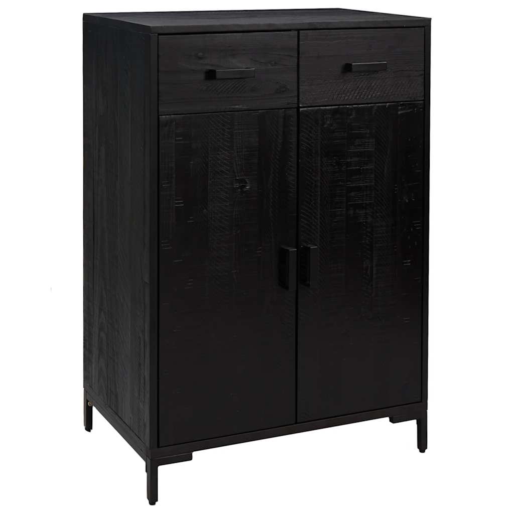 Vidaxl schoenenkast 75x40x110 cm massief groenenhout zwart