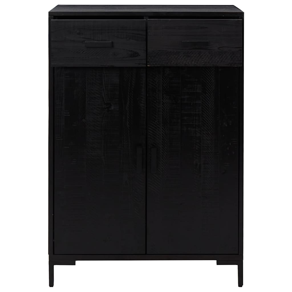 Vidaxl schoenenkast 75x40x110 cm massief grenenhout zwart