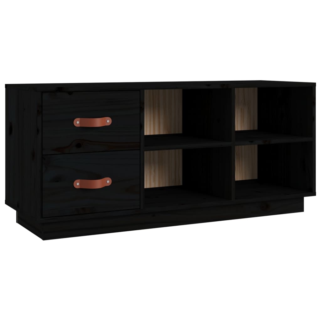 Vidaxl schoenenbank 100x34x45 cm massief groenenhout zwart