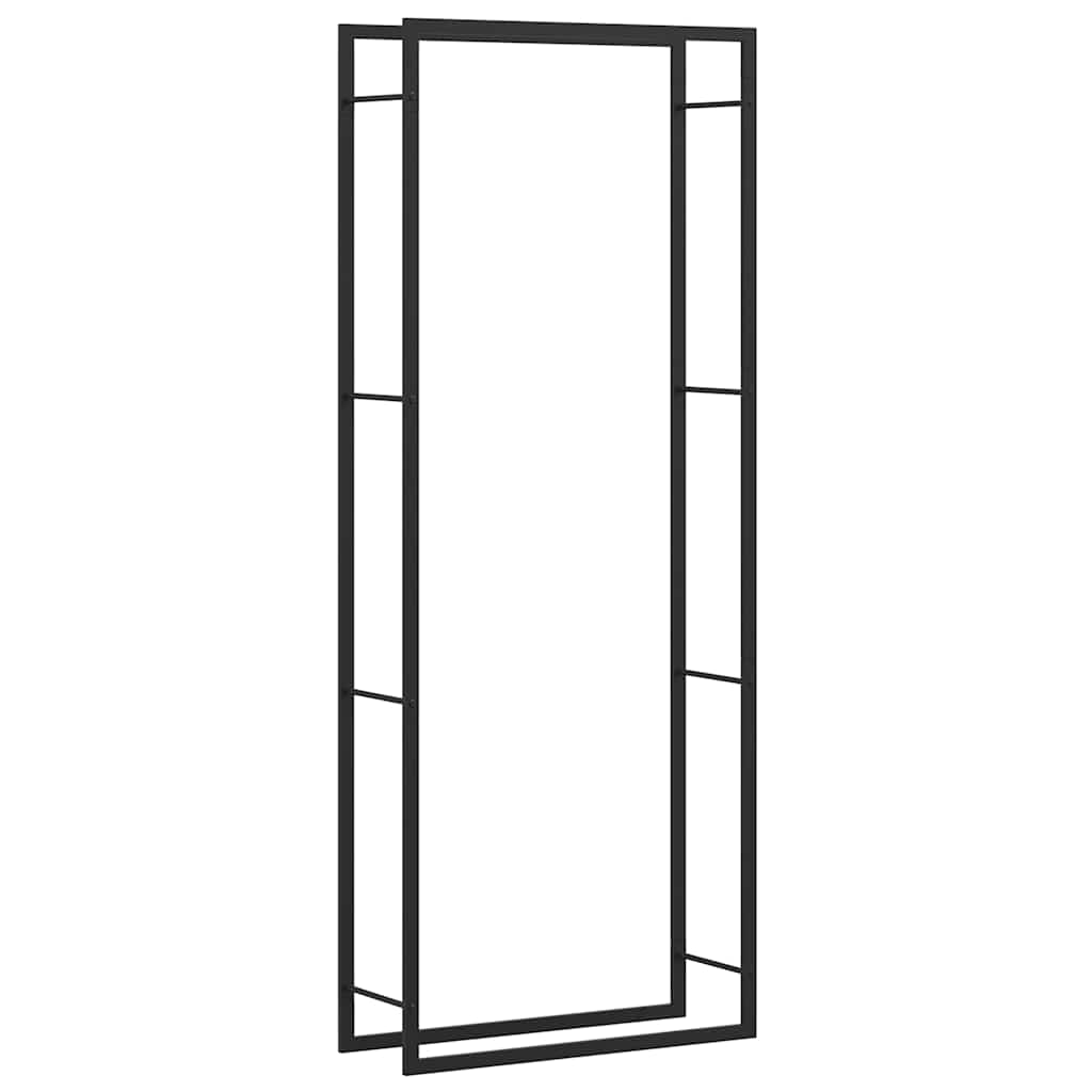 Vidaxl haardhoutrek matzwart 80x28x222 cm staal