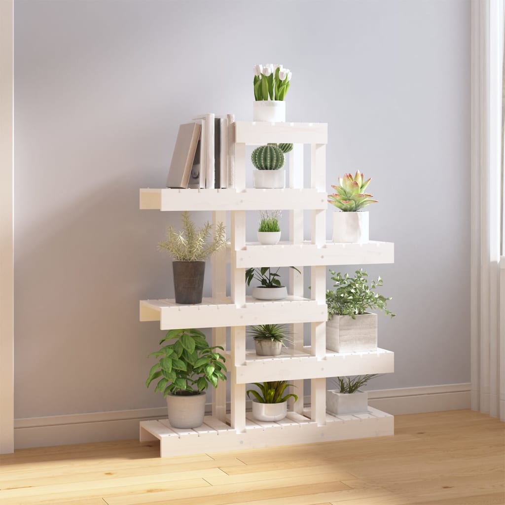 Vidaxl plantenstandaard 85x25x109,5 cm massief groenenhout wit