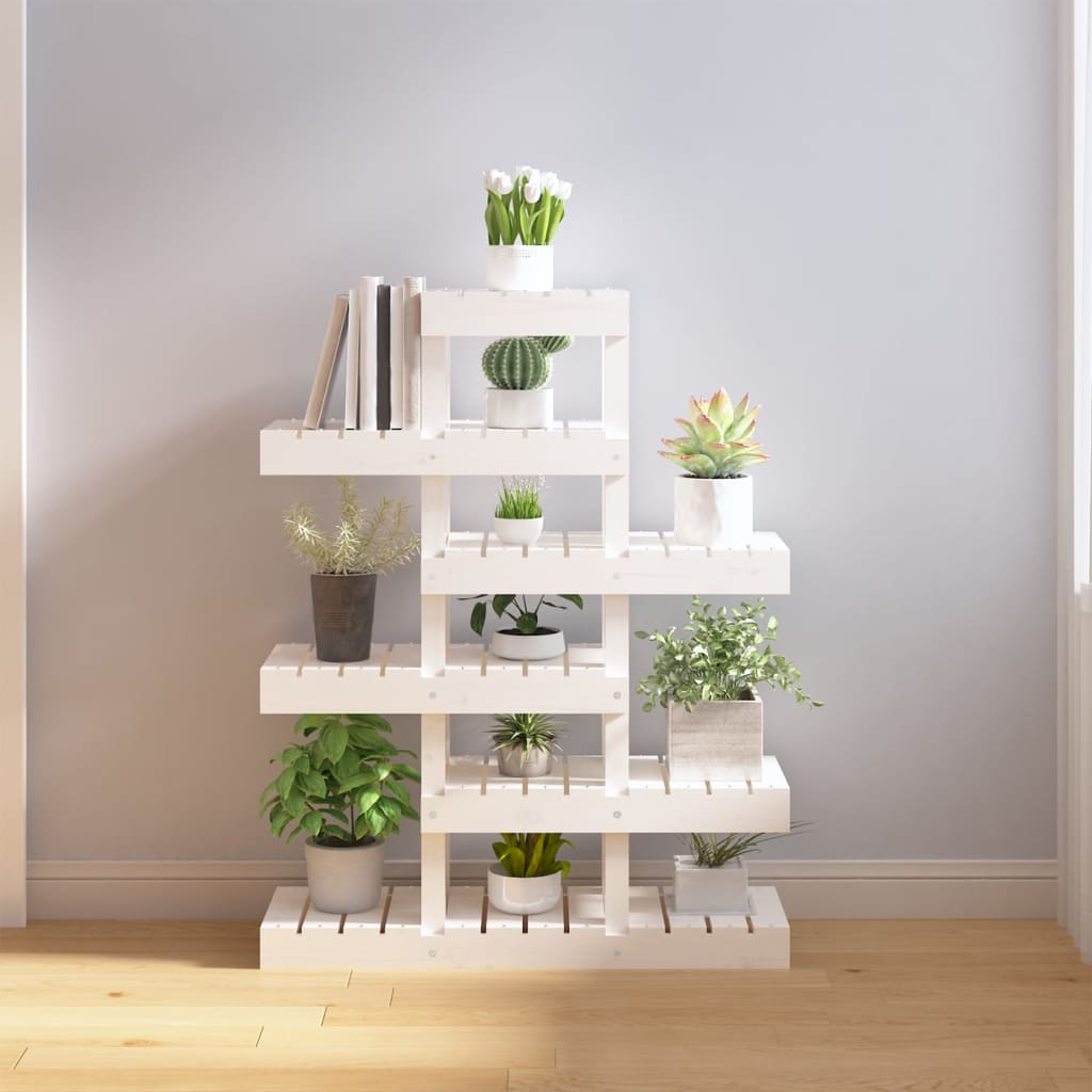Vidaxl plantenstandaard 85x25x109,5 cm massief groenenhout wit