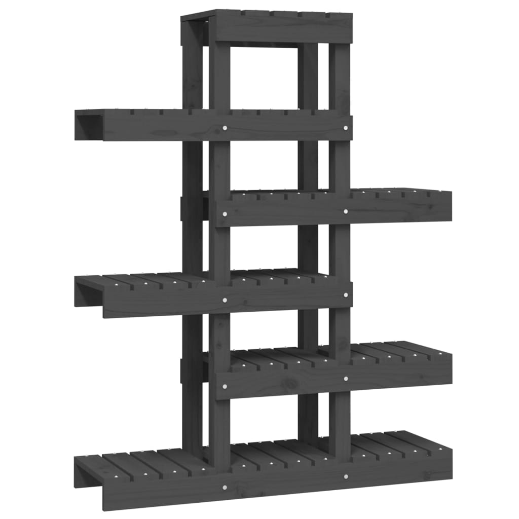 Vidaxl plantenstandaard 85x25x109,5 cm massief groenenhout grijs