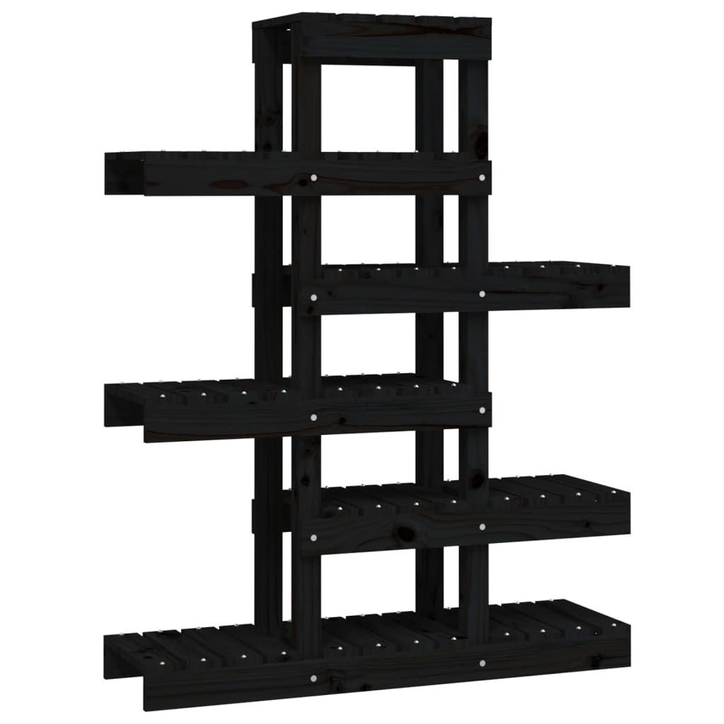 Vidaxl plantenstandaard 85x25x109,5 cm massief groenenhout zwart