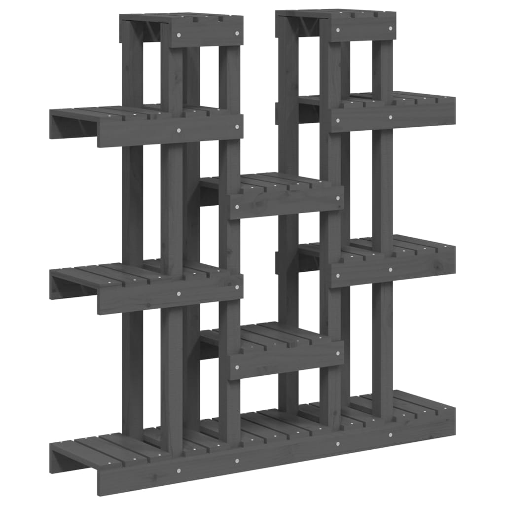 Vidaxl plantenstandaard grijs 104,5x25x109,5 cm massief groenenhout