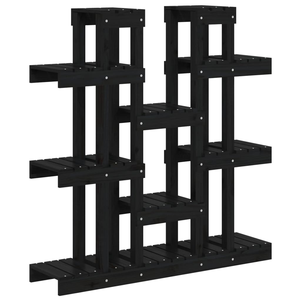 Vidaxl plantenstandaard 104,5x25x109,5 cm massief groenenhout zwart