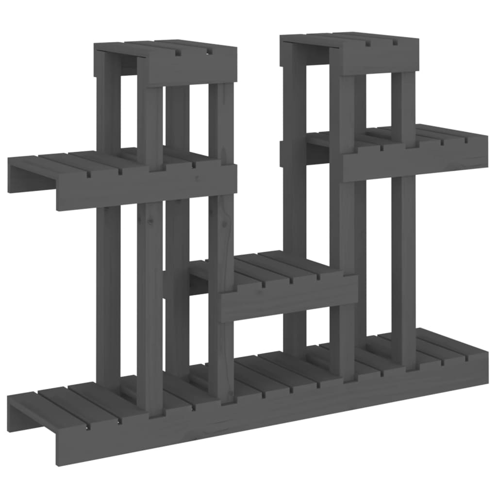 Vidaxl plantenstandaard grijs 104,5x25x77,5 cm massief groenenhout