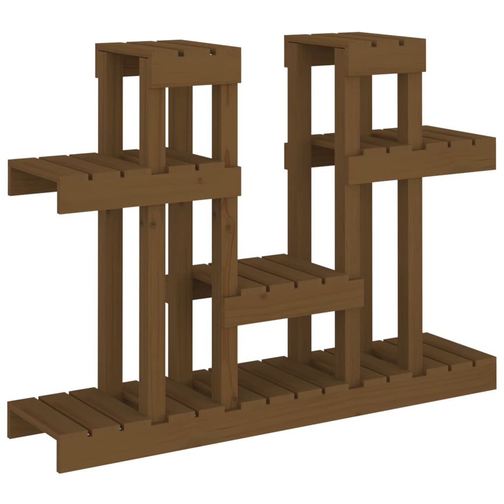 VidaXL Plantenstandaard 104,5x25x77,5cm massief groenhout honingbruin