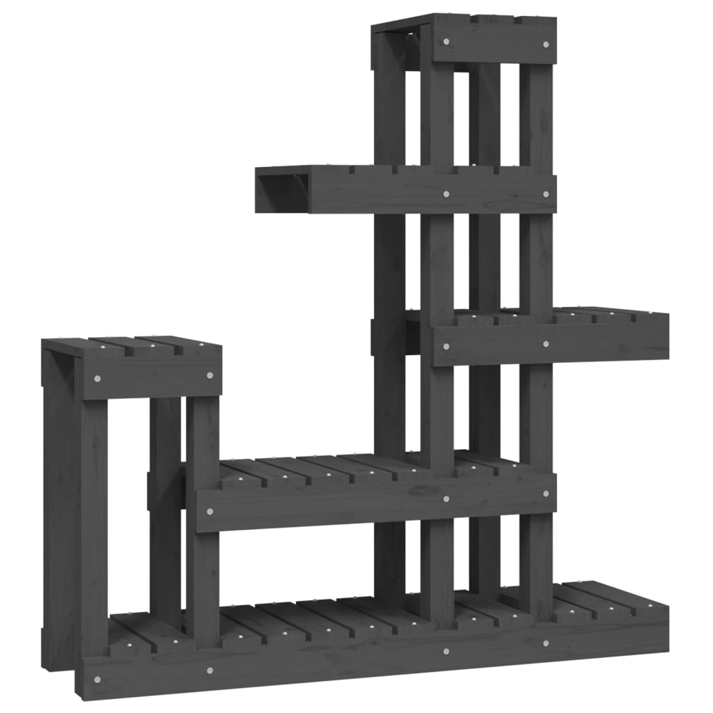 Vidaxl plantenstandaard 92x25x97 cm massief groenenhout grijs