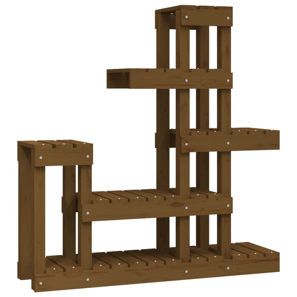 VidaXL Plantenstandaard 92x25x97 cm massief groenhout honingbruin