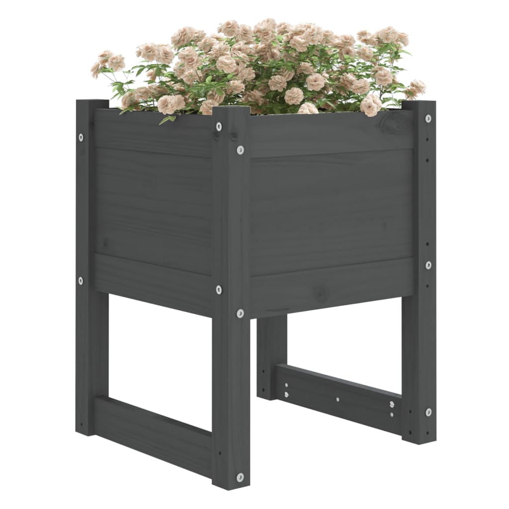 Vidaxl plantenbak 40x40x52,5 cm massief groenenhout grijs