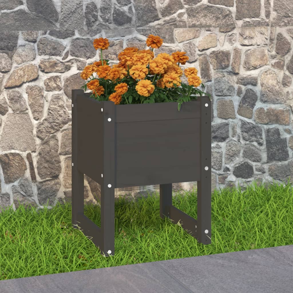 Vidaxl plantenbak 40x40x52,5 cm massief groenenhout grijs