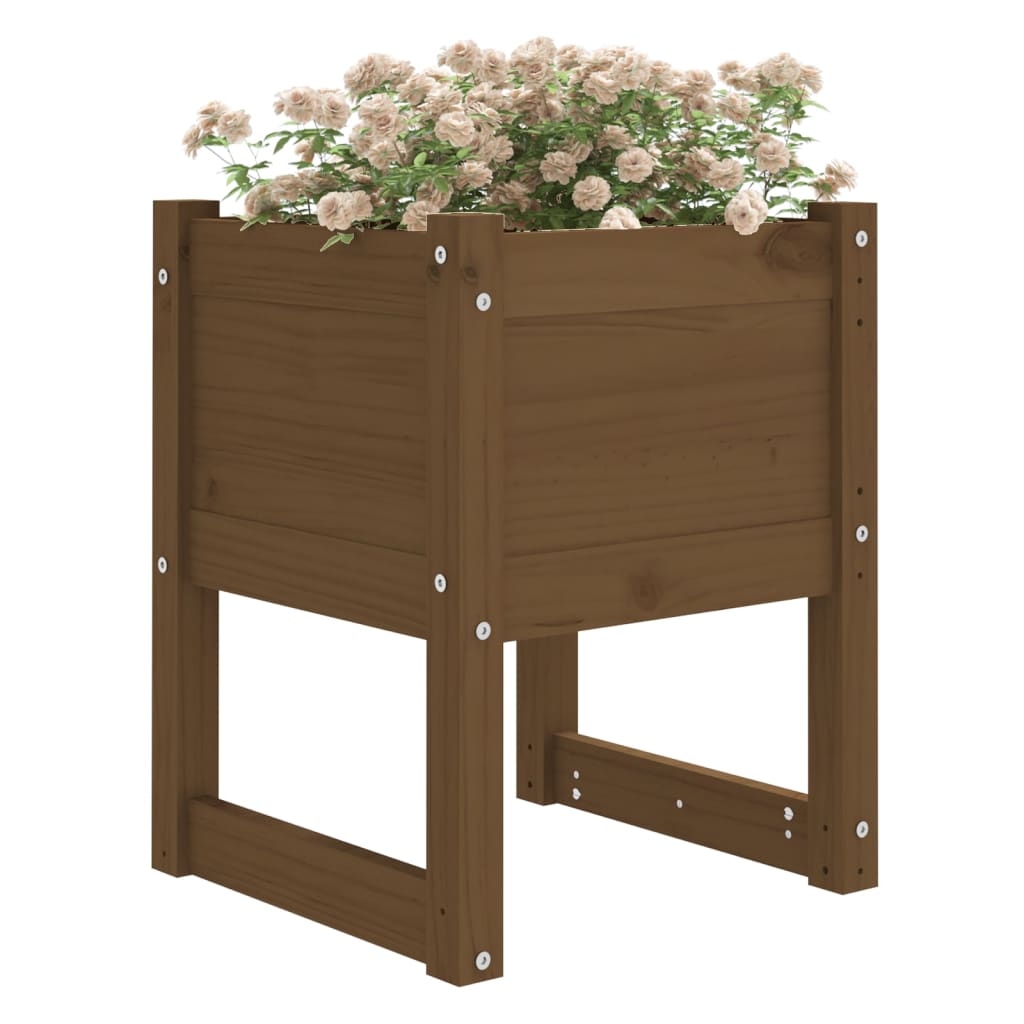 Vidaxl plantenbakken 2 st 40x40x52,5 cm massief groenhout honingbruin
