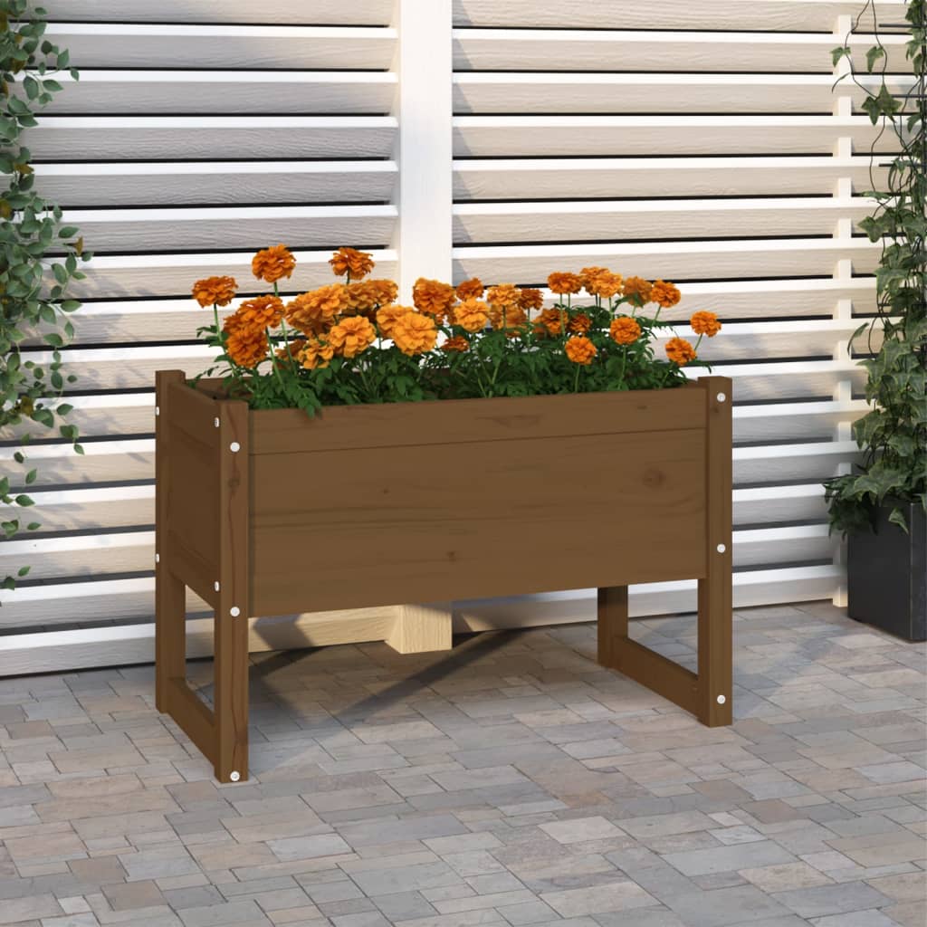 VidaXL Plantenbak 78x40x52 cm massief groenhout honingbruin