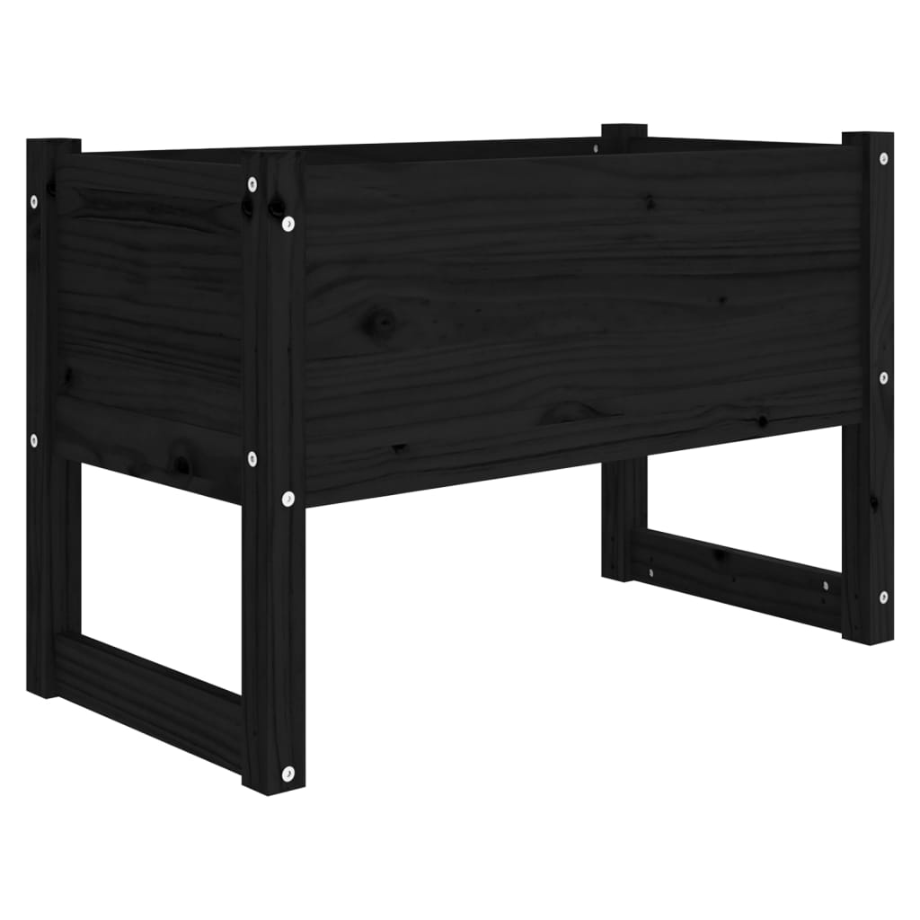 Vidaxl plantenbak 78x40x52 cm massief groenenhout zwart