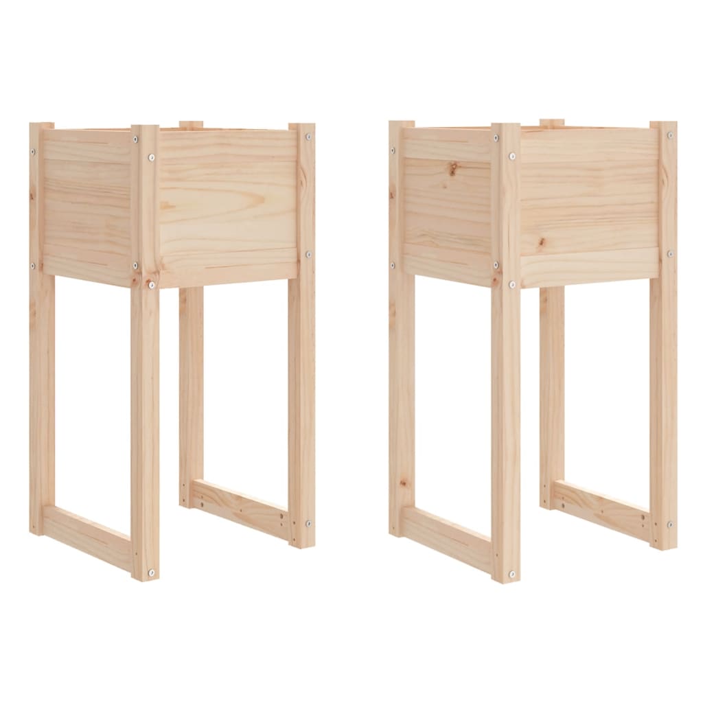 Vidaxl plantenbakken 2 st 40x40x81 cm massief groenhout