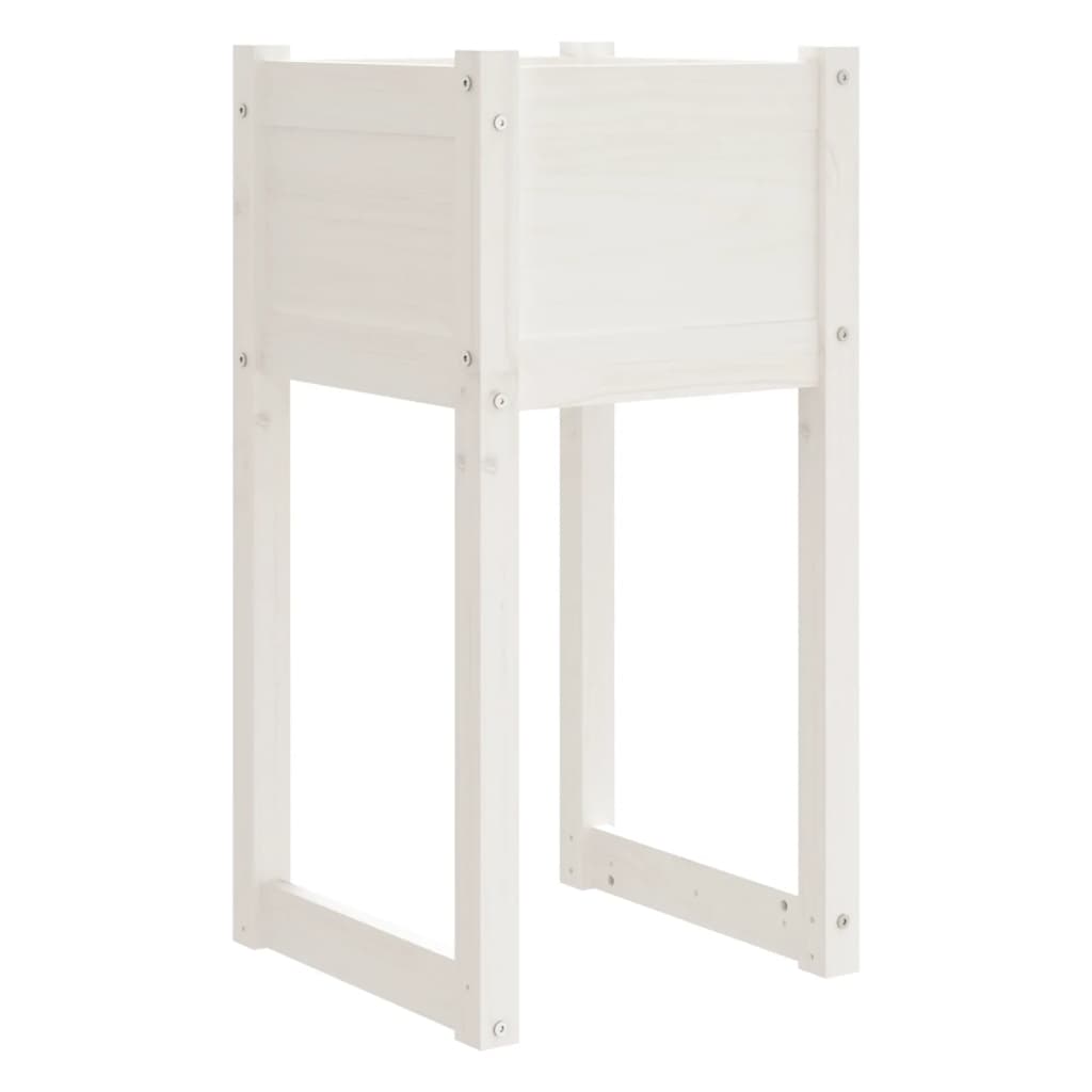 Vidaxl plantenbak 40x40x81 cm massief groenhout wit