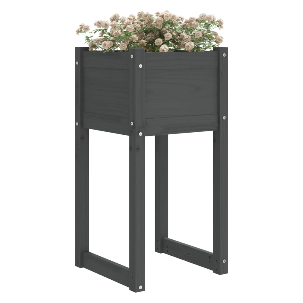 Vidaxl plantenbakken 2 st 40x40x81 cm massief groenenhout grijs