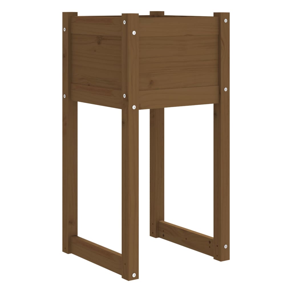 Vidaxl plantenbak 40x40x81 cm massief groenhout honingbruin