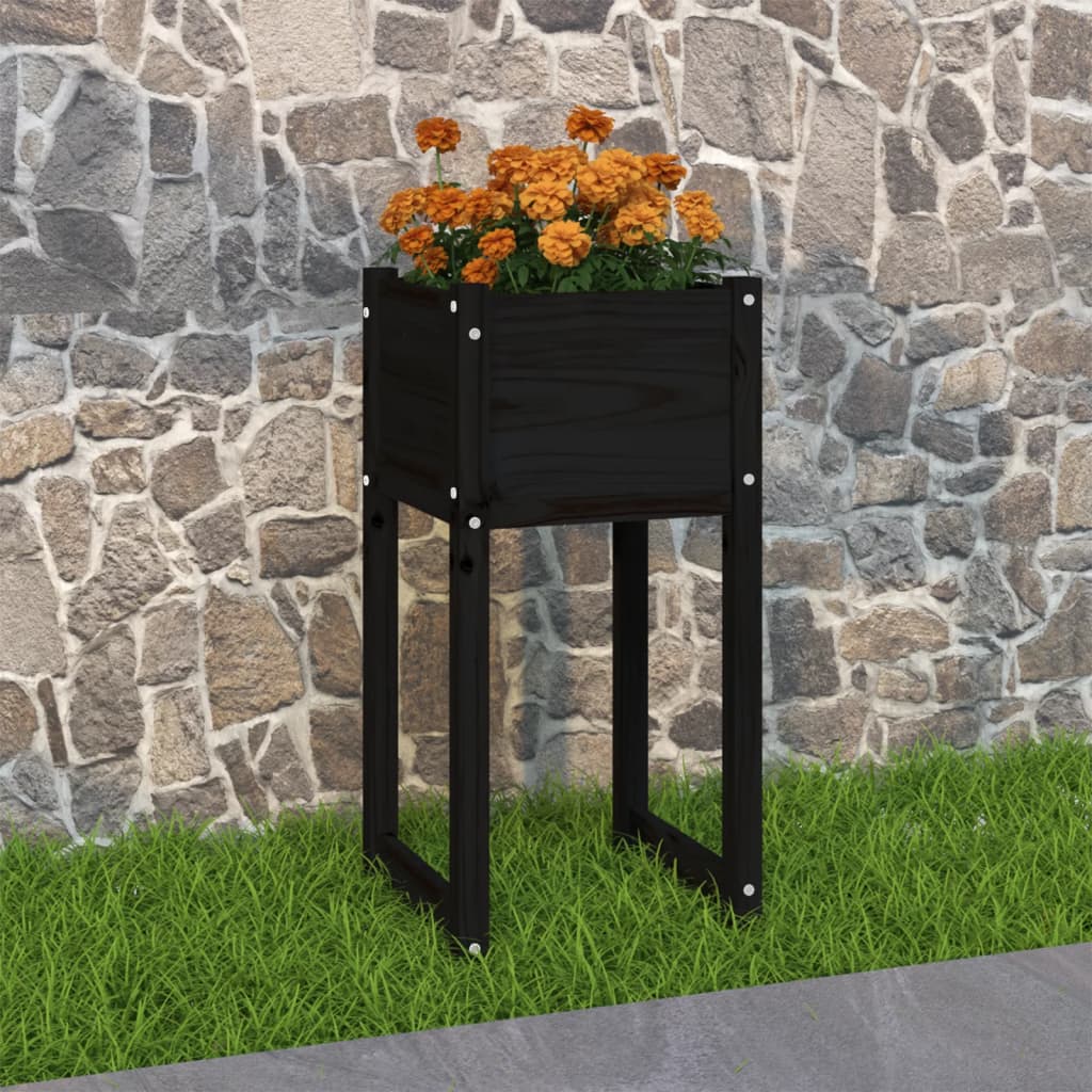 Vidaxl plantenbak 40x40x81 cm massief groenenhout zwart