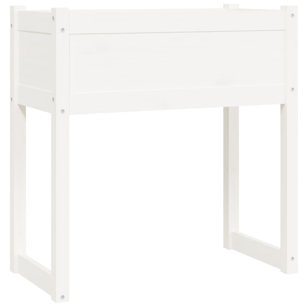Vidaxl plantenbak 78x40x81 cm massief groenhout wit