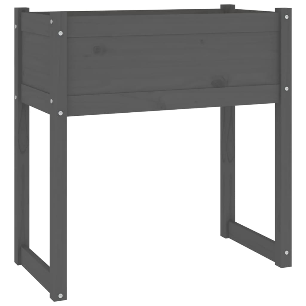Vidaxl plantenbak 78x40x81 cm massief groenenhout grijs